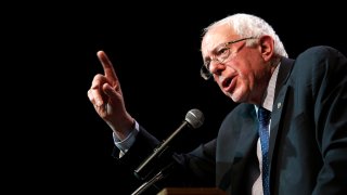 CHICAGO, IL – DECEMBER 23: Democratic presidential candidate U.S. Senator Bernie Sanders, (I-VT) speaks during a news conference December 23, 2015 in Chicago, Illinois. Sanders, who is seeking the nomination from the Democratic Party talked about police reform and preventing people of color from being victimized by police officers across the country. (Photo by Joshua Lott/Getty Images)