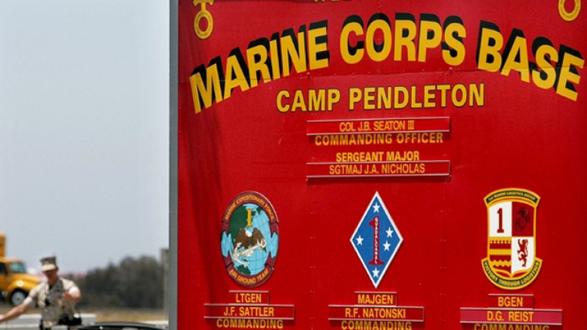 An image of the sign at the Marine Corps Base in Camp Pendleton.
