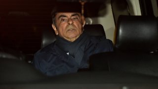 Former Nissan Chairman Carlos Ghosn leaves his lawyer’s office in Tokyo on April 3, 2019.