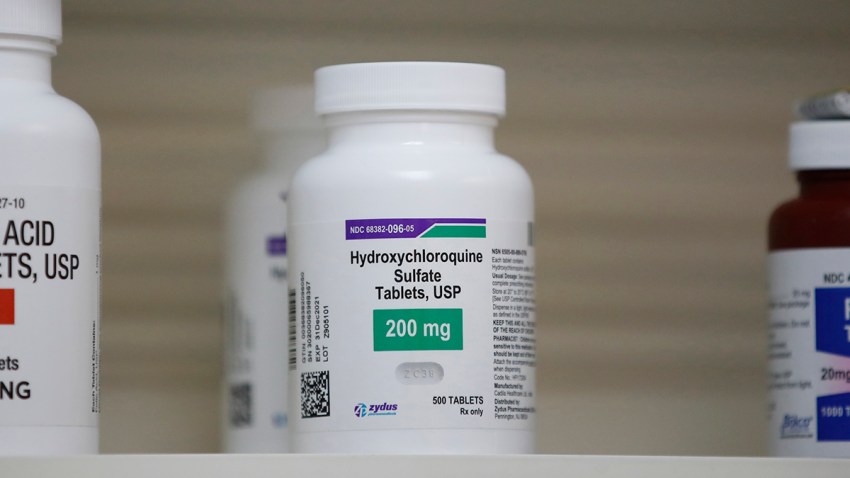 Hydroxychloroquine sits on a shelf at Rock Canyon Pharmacy in Provo, Utah, on May 20, 2020.