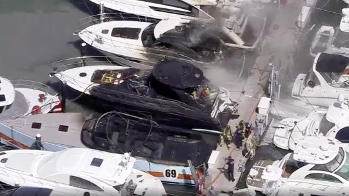 Fire Destroys Multiple Boats at Key Biscayne Marina NBC 6 South Florida