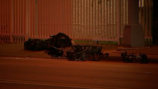 The scene after a hit-and-run driver killed a man in a motorized wheelchair in Miami