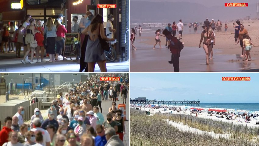 Crowds Flood Beaches, Restaurants, Parks as States Reopen
