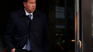BOSTON, MA - MARCH 25: Jorge Salcedo, former UCLA mens soccer coach, departs the John Joseph Moakley United State Courthouse in Boston on March 25, 2019. A dozen sports coaches and test administrators who are accused in a massive college admissions scandal appeared in a federal courtroom in Boston for the first time Monday, pleading not guilty to taking part in a multimillion-dollar scheme to help the children of wealthy clients get into selective colleges. Each defendant was arraigned on a charge of racketeering conspiracy, a crime that carries a sentence of up to 20 years in prison and a $250,000 fine.