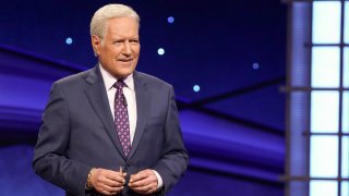In this file photo, Alex Trebek is seen on the set of "Jeopardy!"