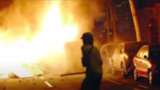 A screengrab of the video aired during the RNC segment actually shows 2019 protests in Barcelona.