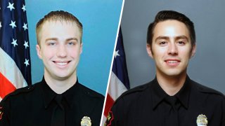 Kenosha Police Officer Rusten Sheskey (left) and Kenosha Police Officer Vincent Arenas (right).