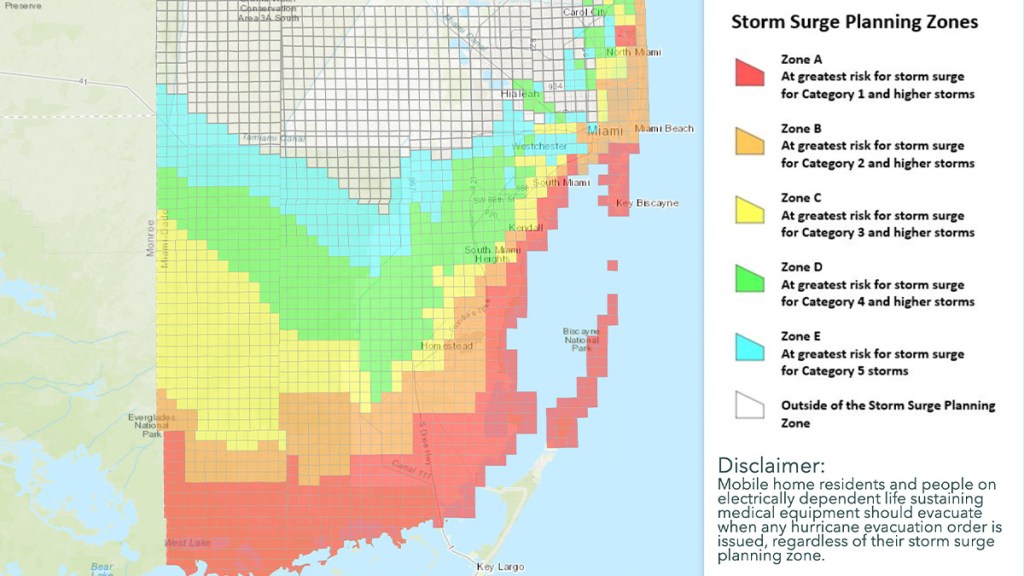 Miami Dade Evacuation Zone Map