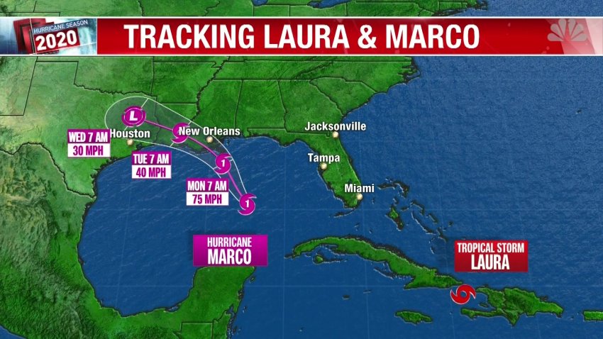 Twin Storms Laura and Marco Takes Aim at Gulf Coast