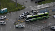 Police respond to a fatal shooting at a bus stop in Miami-Dade on Sept. 14, 2020.