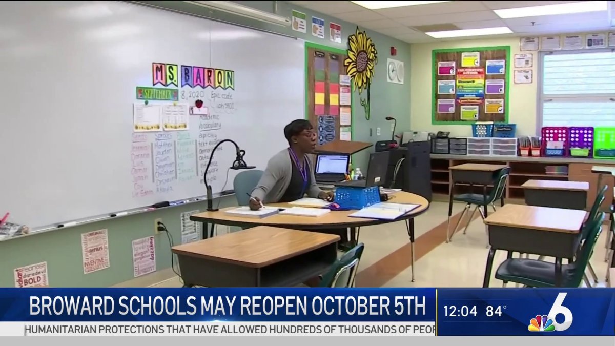 Broward Schools Set Possible Date for Reopening NBC 6 South Florida