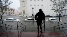 Floodwaters move on the street in Pensacola, Florida