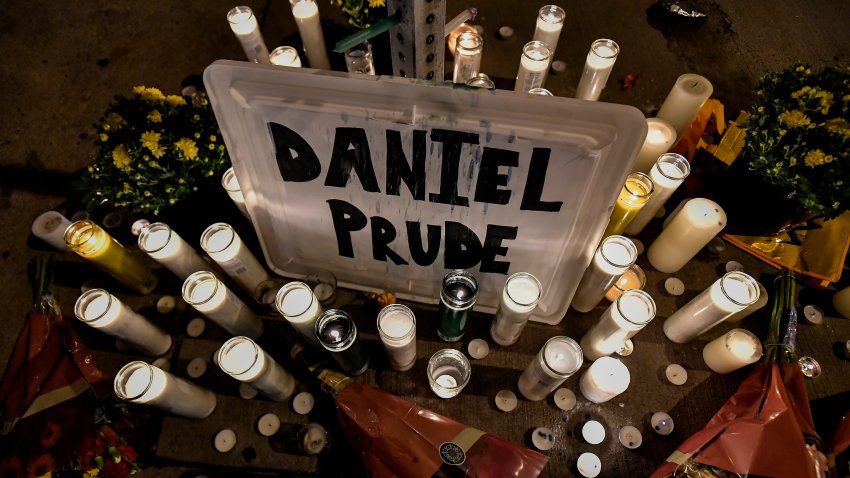 A makeshift memorial is seen, Wednesday, Sept. 2, 2020, in Rochester, N.Y., near the site where Daniel Prude was restrained by police officers.