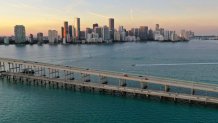 MIAMI, USA - JANUARY 26, 2020: A view of Rickenbacker Causeway, central Miami and Biscayne Bay. Valery Sharifulin/TASS (Photo by Valery SharifulinTASS via Getty Images)