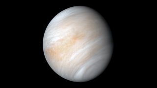 Venus as seen from NASA's Mariner 10 spacecraft during its 1974 trip, as seen in this newly processed image released 46 years later.