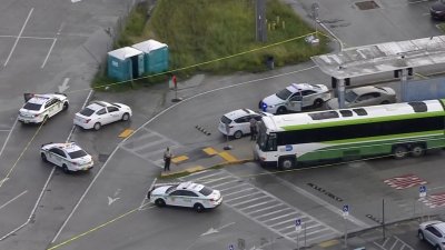 Scene of Fatal Shooting at Miami-Dade Bus Stop