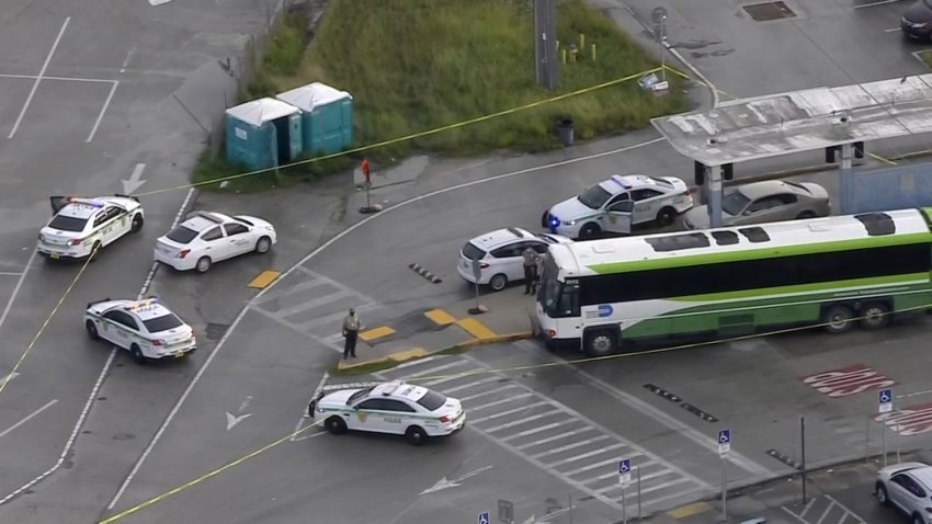 Scene of Fatal Shooting at Miami-Dade Bus Stop