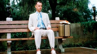 Tom Hanks on the set of "Forrest Gump," directed by Robert Zemeckis, in 1994.