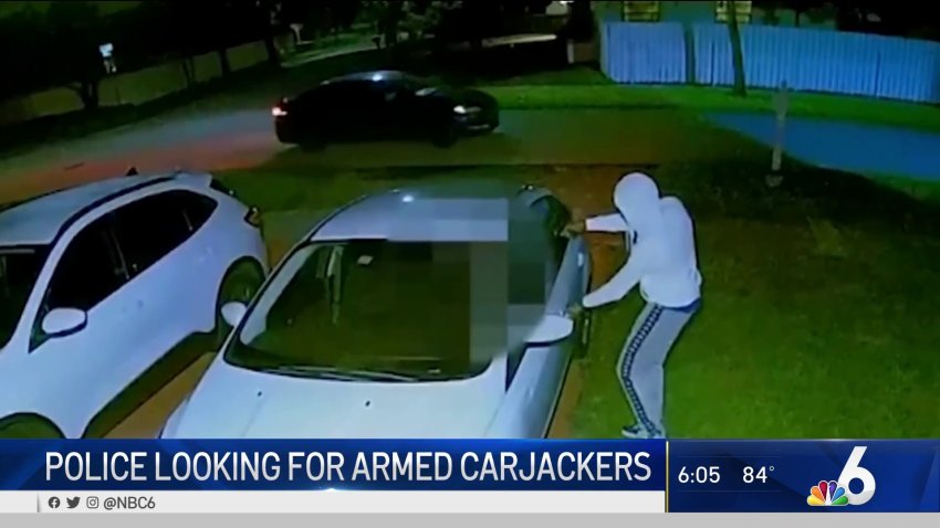 Polic Searching for Armed Carjackers