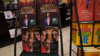 The book "Melania and Me: The Rise and Fall of My Friendship with the First Lady" by Stephanie Winston Wolkoff is viewed on display at Barnes & Noble bookstore on 5th Avenue in New York on September 1, 2020