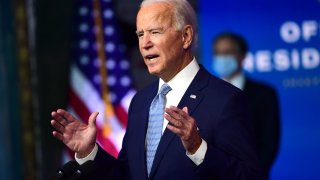 President-elect Joe Biden introduces key foreign policy and national security nominees and appointments at the Queen Theatre on November 24, 2020 in Wilmington, Delaware.