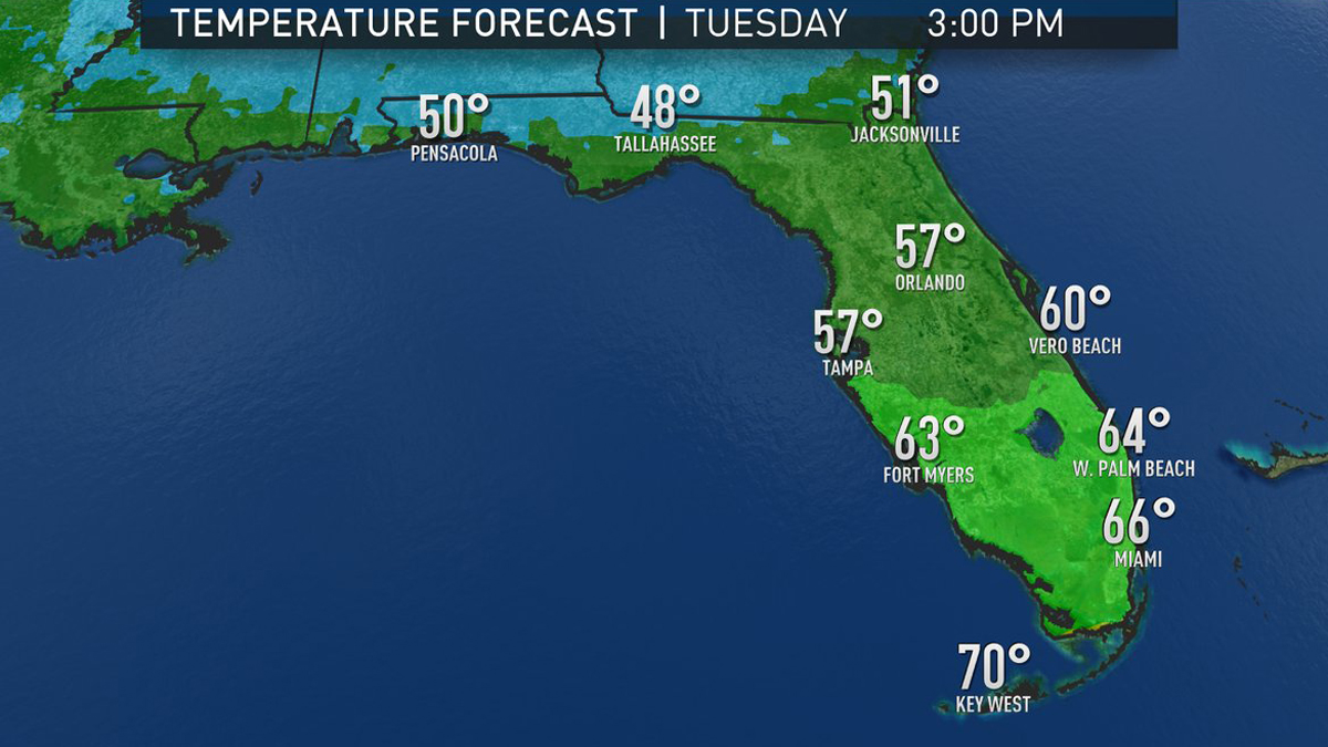 Skies to Clear Tuesday, Coldest Weather Still Ahead in South Florida