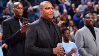 MEMPHIS, TN – JANUARY 20: Former NBA Player, Caron Butler, receives the 15th Annual National Civil Rights Museum Sports Legacy Award during a game between the New Orleans Pelicans and the Memphis Grizzlies on January 20, 2020 at FedExForum in Memphis, Tennessee. NOTE TO USER: User expressly acknowledges and agrees that, by downloading and or using this photograph, User is consenting to the terms and conditions of the Getty Images License Agreement. Mandatory Copyright Notice: Copyright 2020 NBAE (Photo by Jesse D. Garrabrant/NBAE via Getty Images)