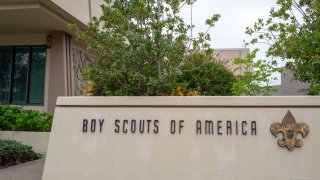 Sign with logo for Boy Scouts of America