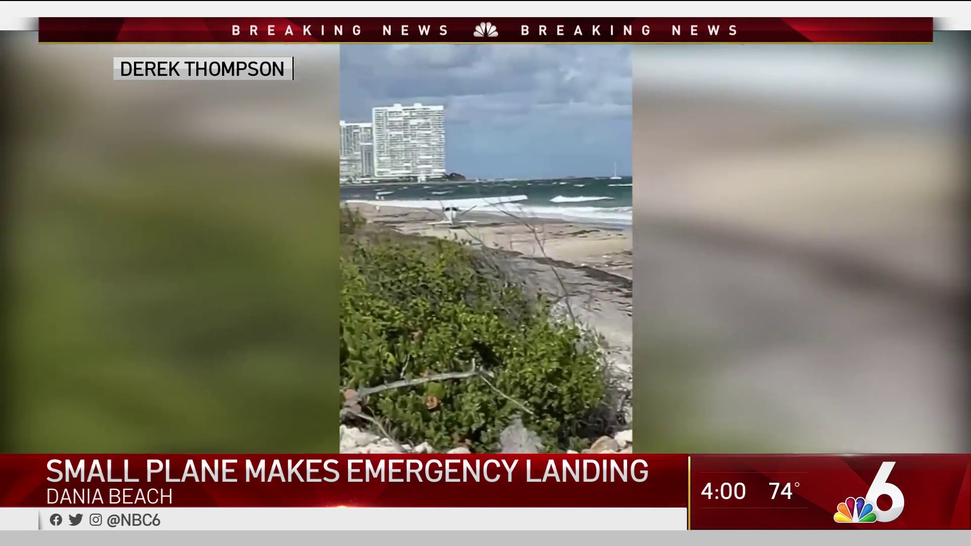 Small Plane Makes Emergency Landing on Dania Beach afbeelding