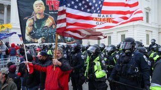 US President Donald Trumps supporters gather outside the Capitol building in Washington D.C., United States on January 06, 2021.