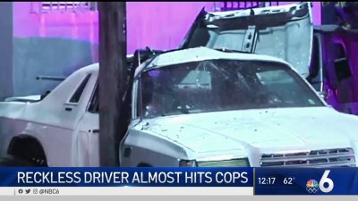 Reckless Driver Almost Hits Cops