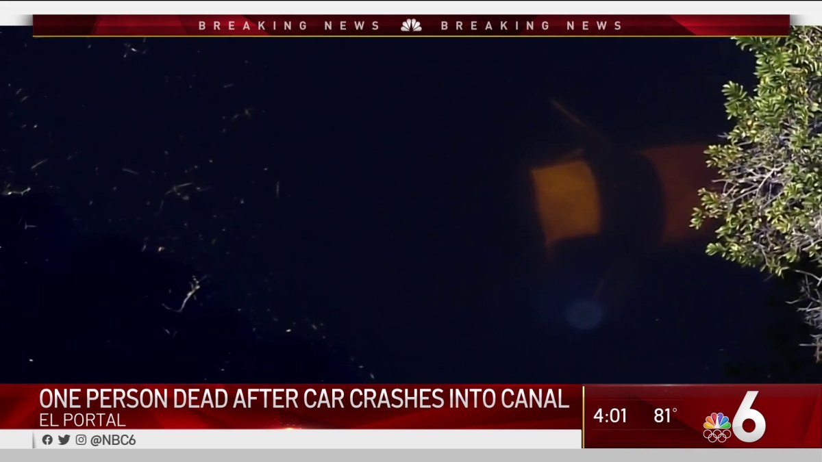 Person Dead After Car Crashes Into El Portal Canal – NBC 6 South Florida
