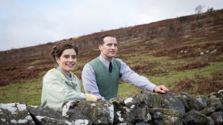 This image released by PBS shows Rachel Shenton and Nicholas Ralph, right, in a scene from "All Creatures Great and Small on MASTERPIECE."