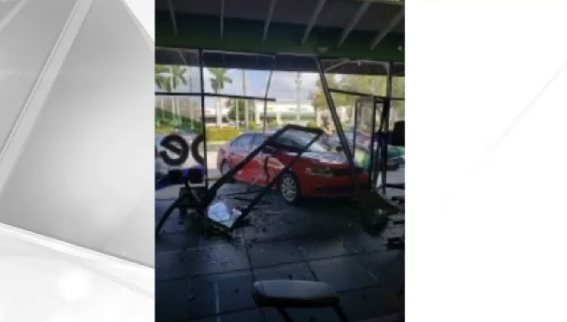 Car crashes into front of gym on the north side