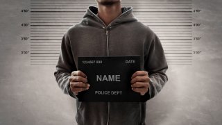 File image of a man getting his mug shot taken.