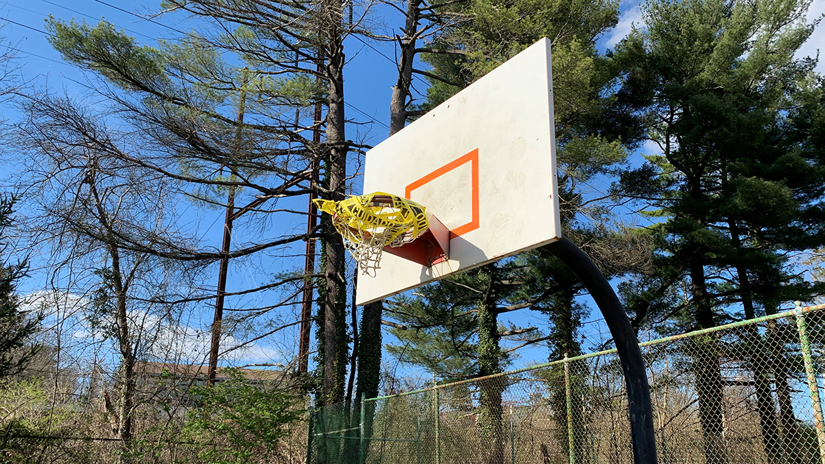 Early in the pandemic, Philadelphia and its suburbs closed playgrounds and wrapped basketball hoops in caution tape. (Photo: Aaron Baskerville / NBC10)