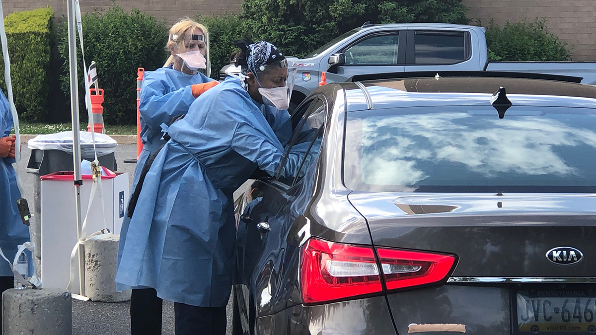 A COVID-19 testing site in Delaware County. (Photo: Dave Palmer / NBC10)