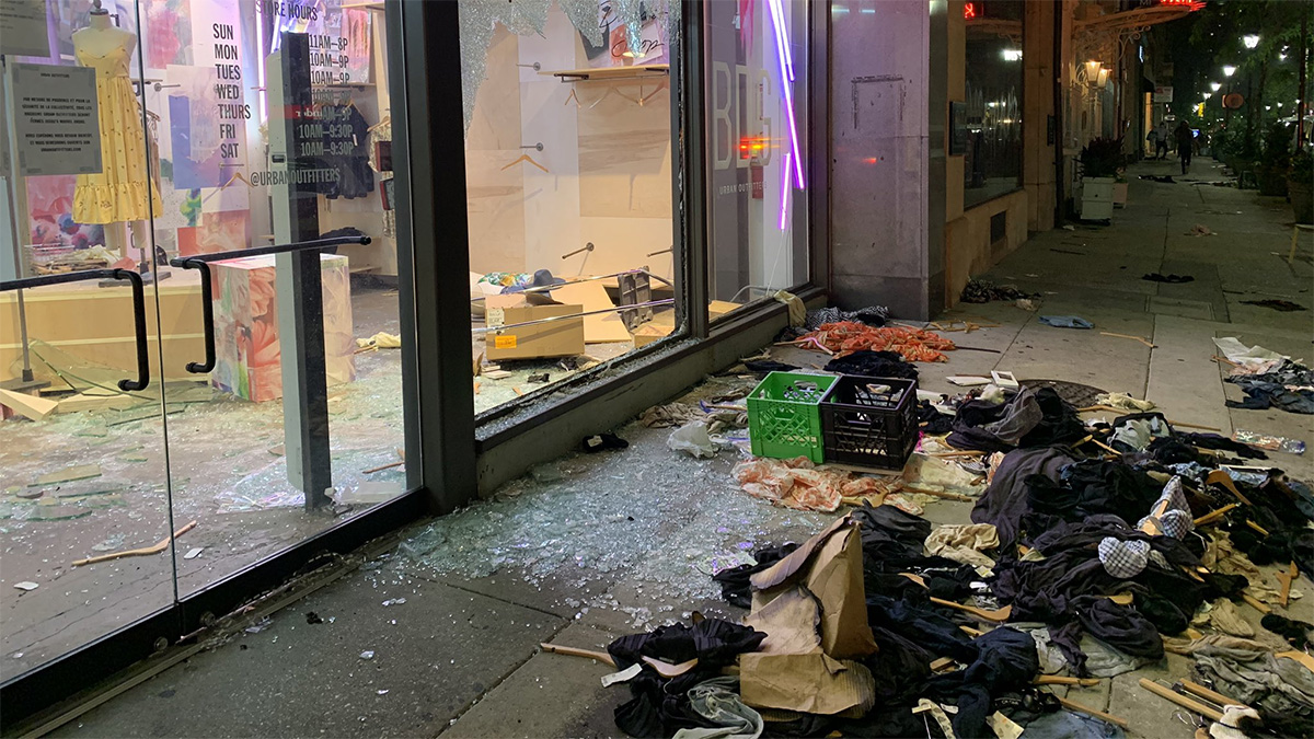A store after looting in Center City.