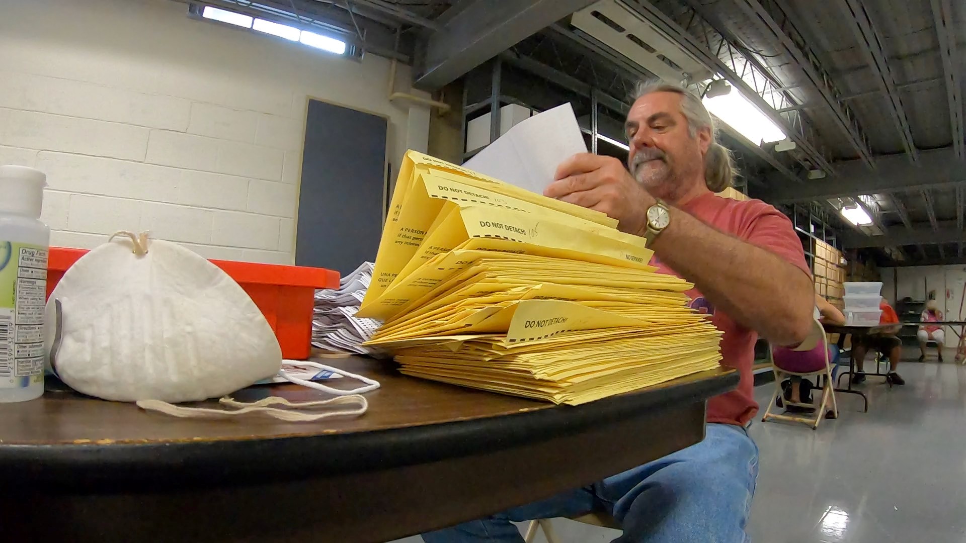 Voting officials scrutinized the vote counts. These workers are in Cape May County, New Jersey. (Photo: Ted Greenberg / NBC10)