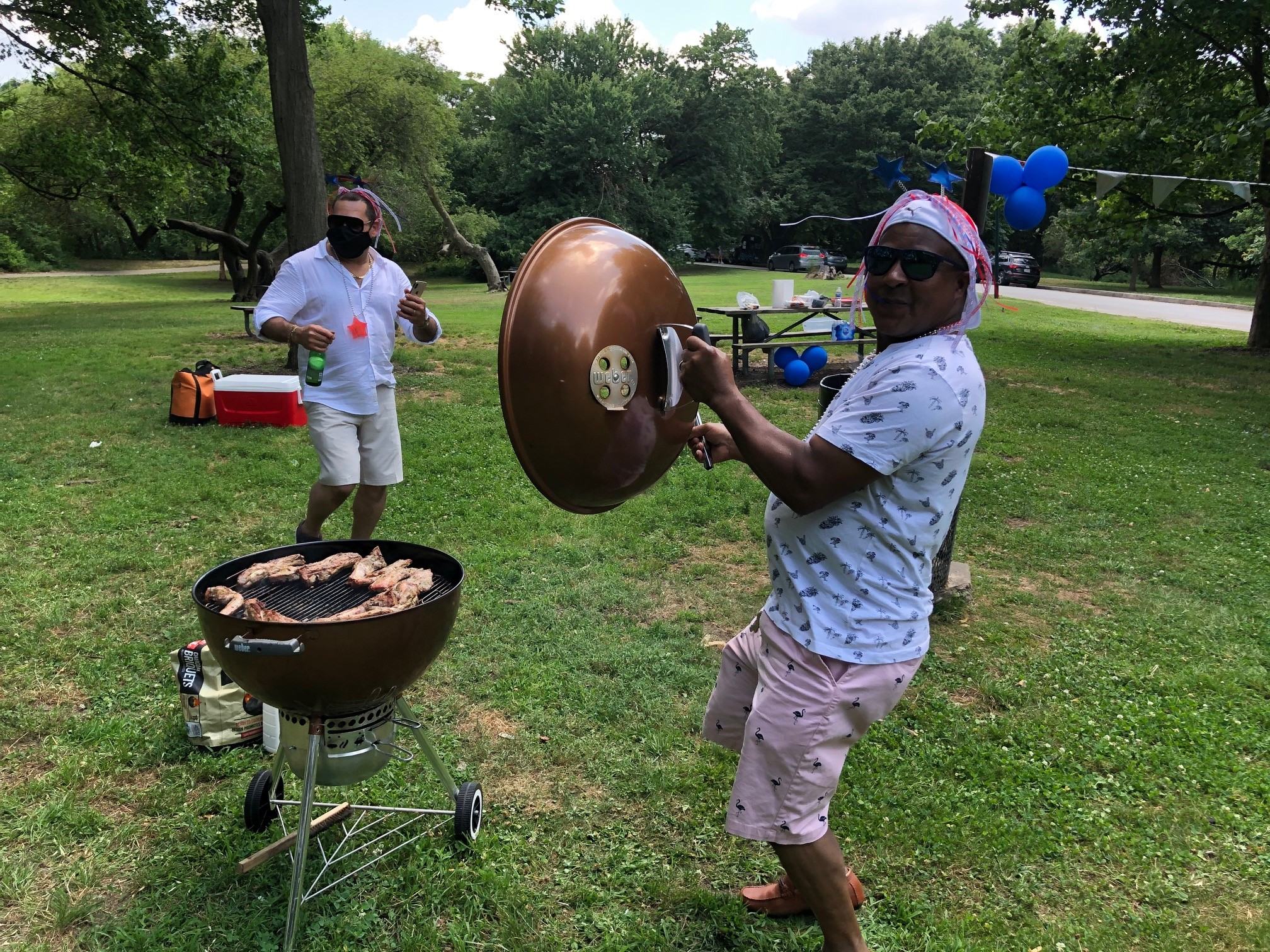 Even with masks and at a distance, cooking out in Philadelphia's FDR Park would not be stopped. This photo was taken on July 4. (Photo: Dave Palmer / NBC10)