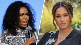 Former first lady Michelle Obama weighed in on the bombshell interview Meghan, Duchess of Sussex (right), and her husband Prince Harry did with Oprah Winfrey. The couple dropped several allegations during the interview, including allegations of racism against their son, Archie.