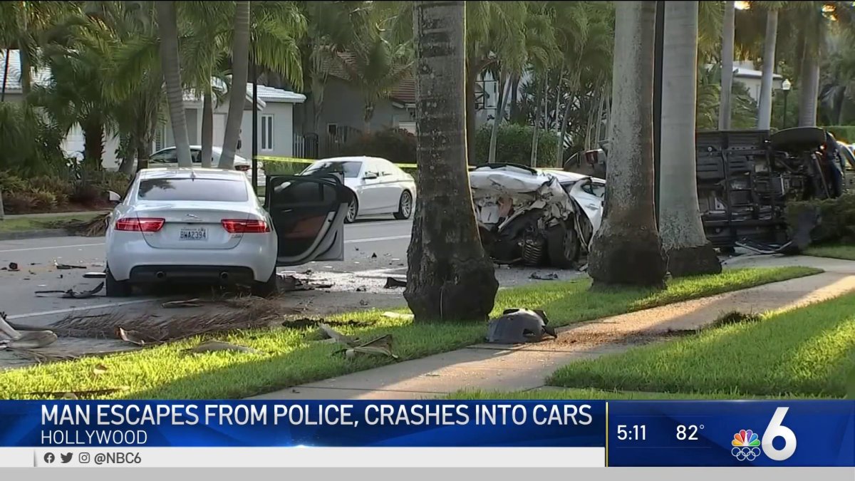 Suspect Crashes After Officer Opens Fire In Hollywood – NBC 6 South Florida