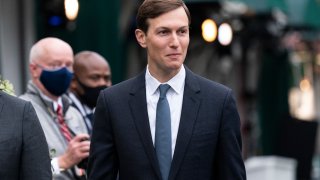 White House senior adviser Jared Kushner walks back to the West Wing after a television interview at the White House, Monday, Oct. 26, 2020, in Washington.