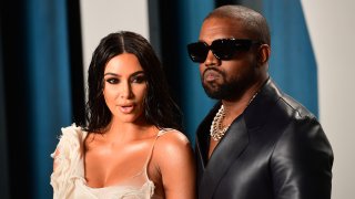 Kim Kardashian and Kanye West attending the Vanity Fair Oscar Party held at the Wallis Annenberg Center for the Performing Arts in Beverly Hills, Los Angeles, California, USA.