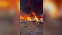 Two yachts went up in flames in Miami.