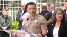 Miami-Dade Police Director Freddy Ramirez and Mayor Daniella Levine Cava speak at a news conference on May 31, 2021.