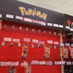 Pokemon trading cards are diplayed on shelves at a local Target store in Los Angeles, California on May 14, 2021. - US retail giant Target announced Friday it was suspending sales of Pokemon and other trading cards amid concerns that a buying frenzy is threatening the safety of shoppers and staff.