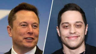 Elon Musk (left) and Pete Davidson (right).