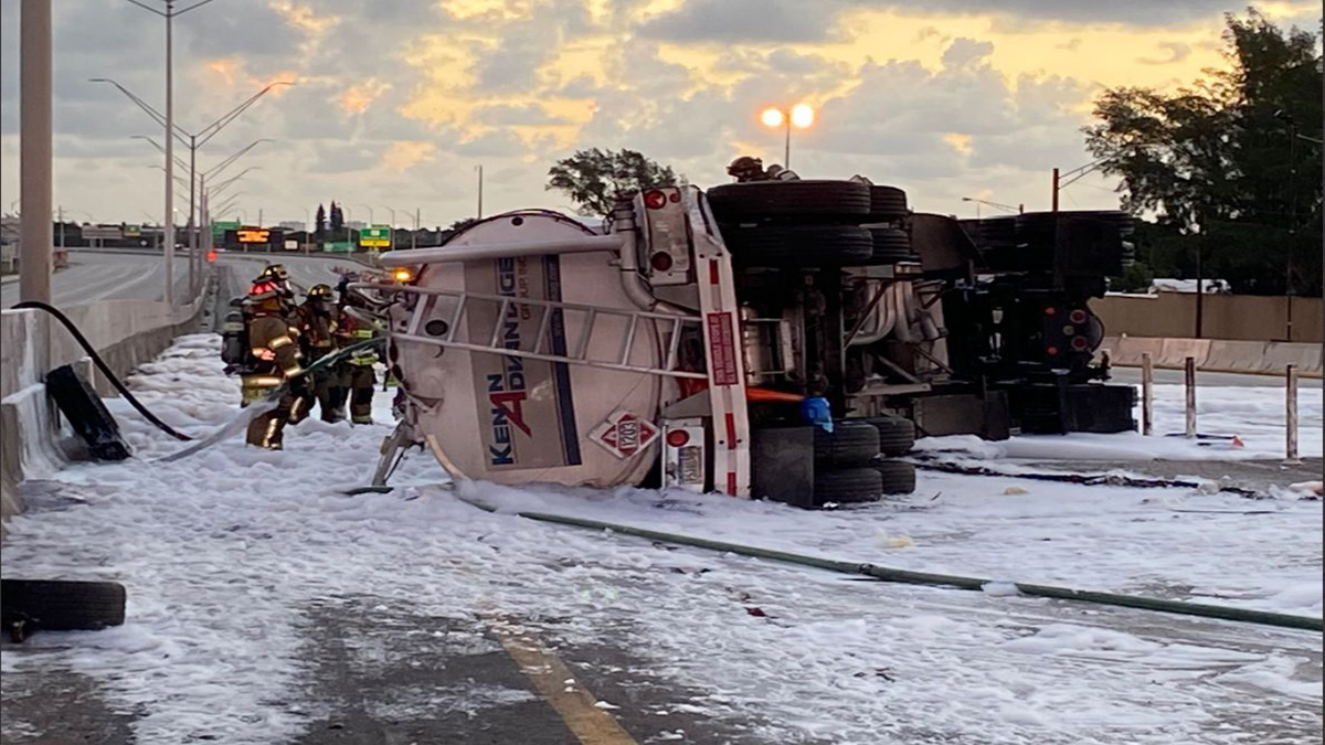 Early Morning Crash Involving Fuel Truck Closes Portion Of I-95 In ...