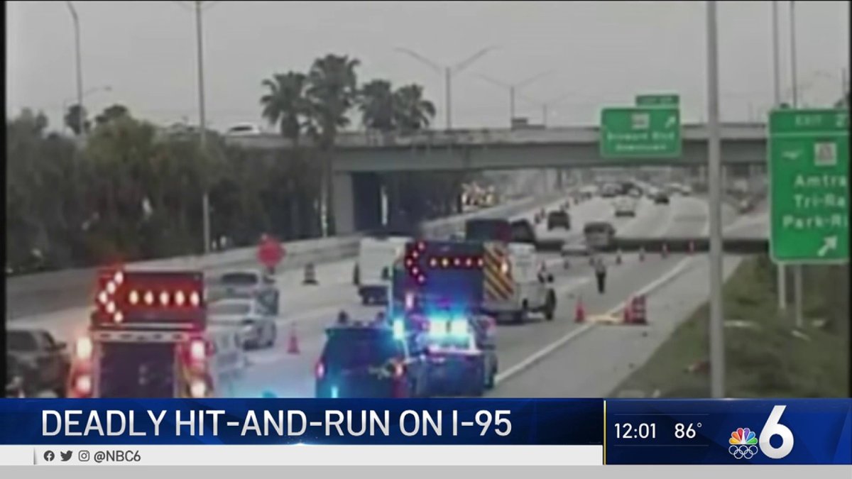 Man Killed in Hit-And-Run on I-95 in Broward – NBC 6 South Florida
